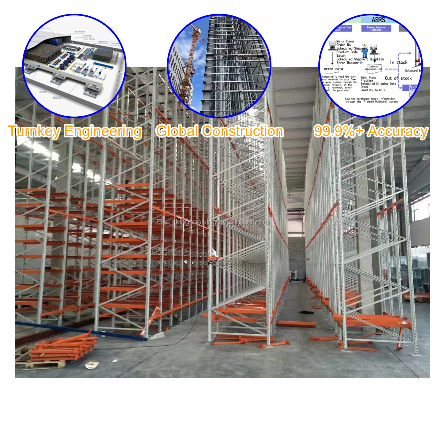 Industrial ASRS Automated Storage and Retrieval System 4-way Shuttle Radio Shuttle System for Heavy Duty Pallet Warehouse