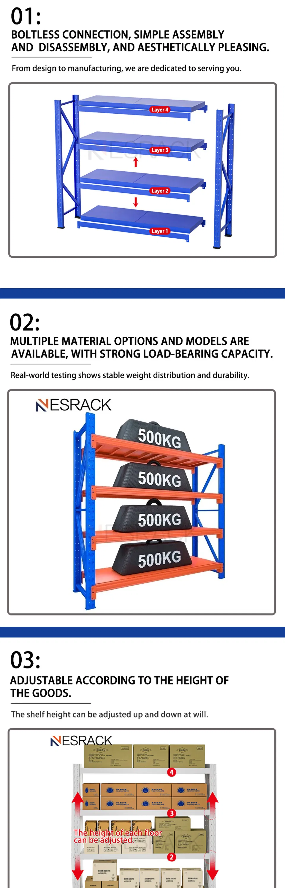 Industrial Warehouse Rack Storage Pallet Racking Light Metal Pallet Storage Shelving Warehouse Shelf Storage Racks for Garage Shop Storage