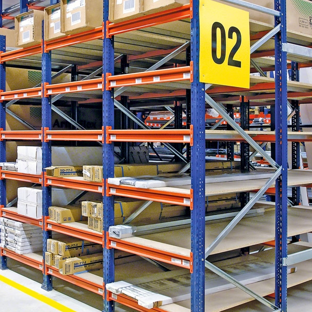 Steel Selective Pallet Rack System American Standard Teardrop Upright Step Beam Adjustable Boltless Anti-Rust Heavy Duty Racking