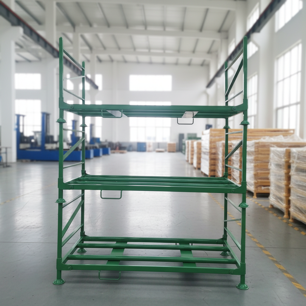 Steel Foldable Adjustable &amp; Detachable Blue Countertop Stacking Rack Custom Tire Storage Rack