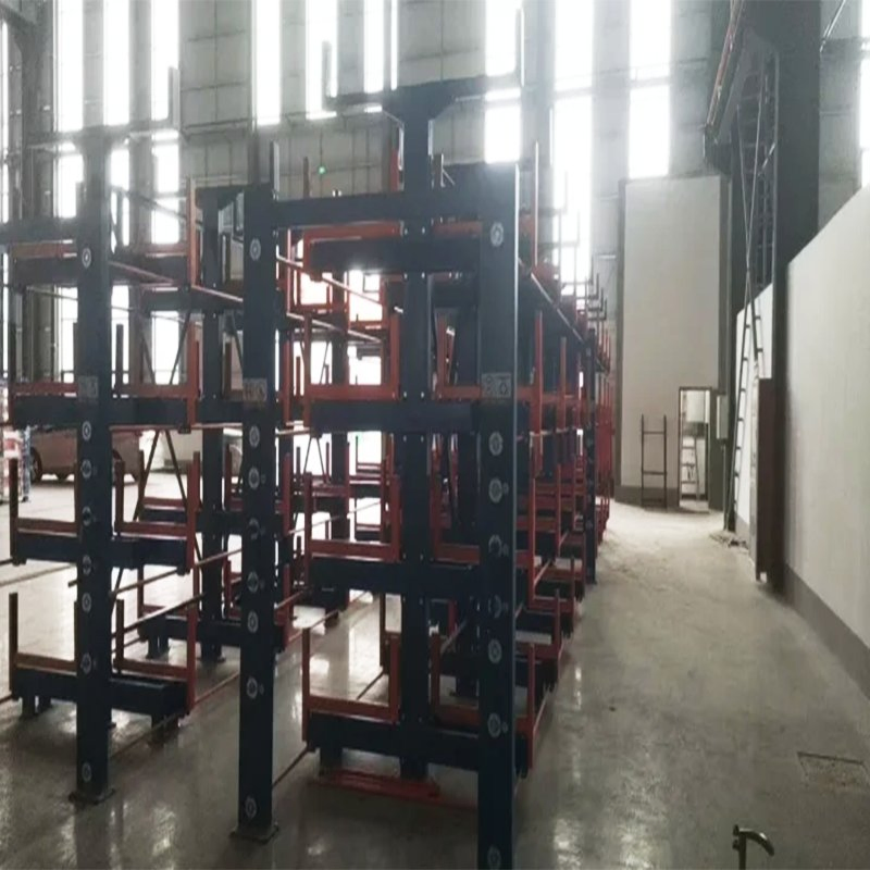 Heavy Duty Manual Crank Cantilever Rack Roll out Storage System for Steel Plate Mold and Long Material Storage