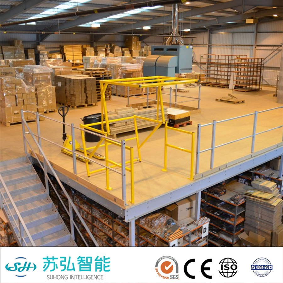 Leading Factory Industrial Warehouse Storage Galvanized Mezzanine Grating Metal Steel Platform Floor Racking Installation Loft Rack Construction
