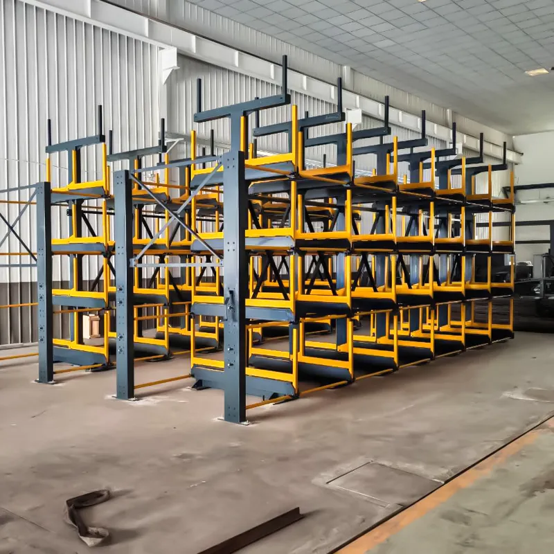 Manual Crank Cantilever Rack Steel Plate Storage