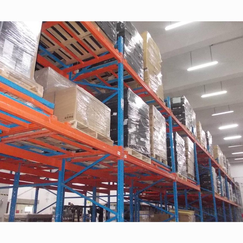 High Density Storage System Vertical Racking Heavy Duty Push Back Pallet Rack