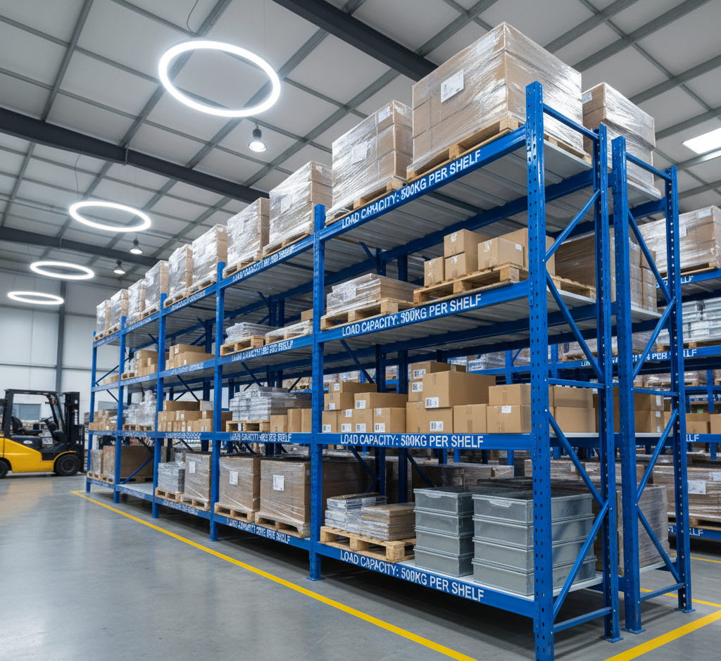 Warehouse Shelves Storage Racks Heavy-Duty Medium-Duty Light-Duty Multi-Layer Cold Rolled Steel Beam Racks Powder Coated
