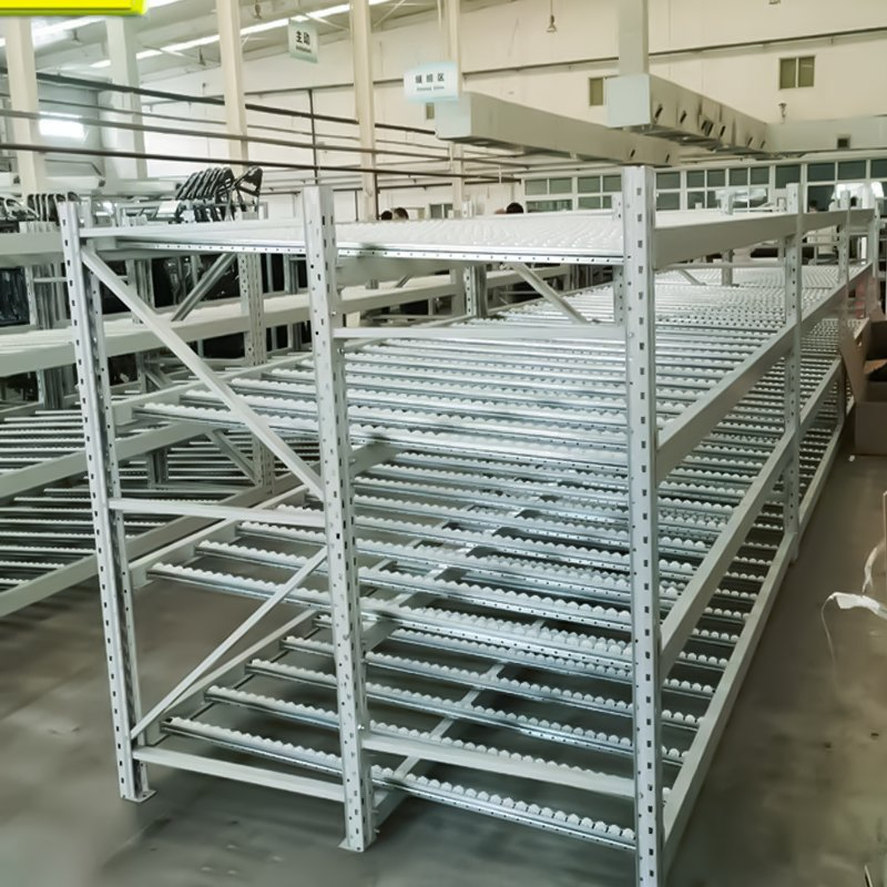 800kg Per Lane Full Width Roller Reinforced Frame Gravity Flow Rack