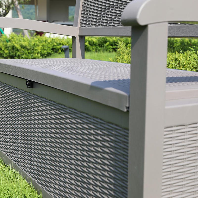 Garden Furniture Patio Outdoor Storage Bench With Cushion