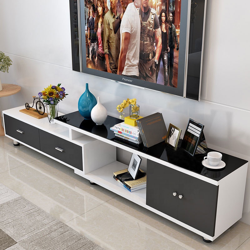 Glass Simple Style Living Room Furniture Good Quality Modern Light Luxury MDF Tv Stand Cabinet Design with Storage