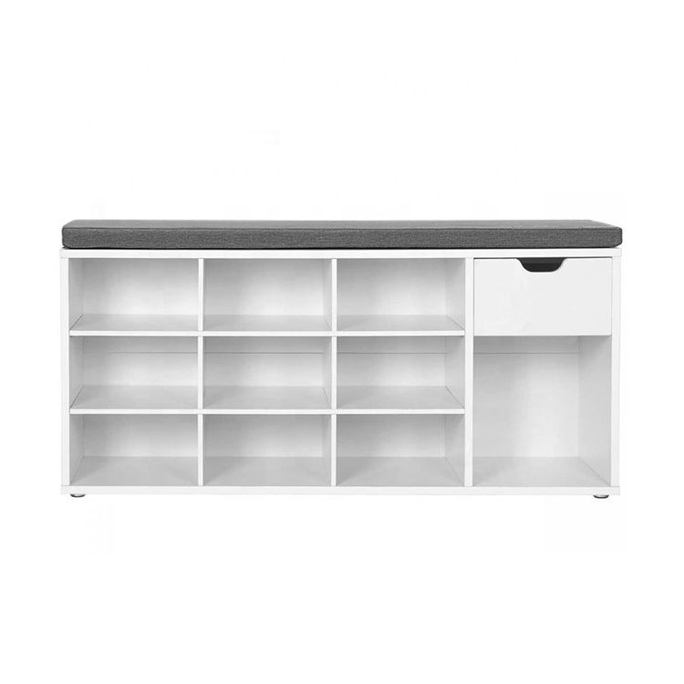 Ebay Popular Design Cheaper Price Shoe Storage Bench Storage with Seat Cushion