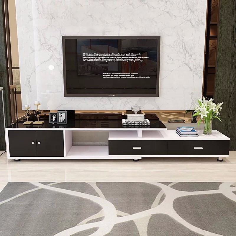 Glass Simple Style Living Room Furniture Good Quality Modern Light Luxury MDF Tv Stand Cabinet Design with Storage