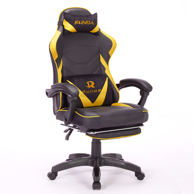 Executive Gaming Swivel Chair With Reclining Roller-Adjustable Back Feature New Low-Cost Home Office Chair Made PU Leather Wood