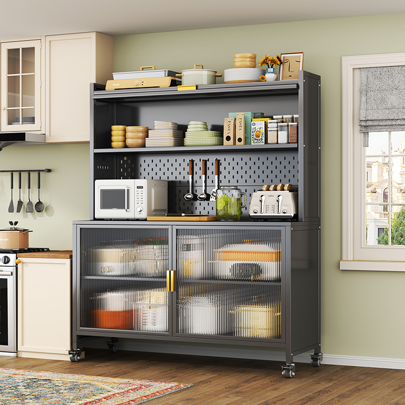 Metal Kitchen Cabinet Steel Home Modern Sideboard Storage Furniture Eco-Friendly Durable Cabinet for Kitchen and Living Room