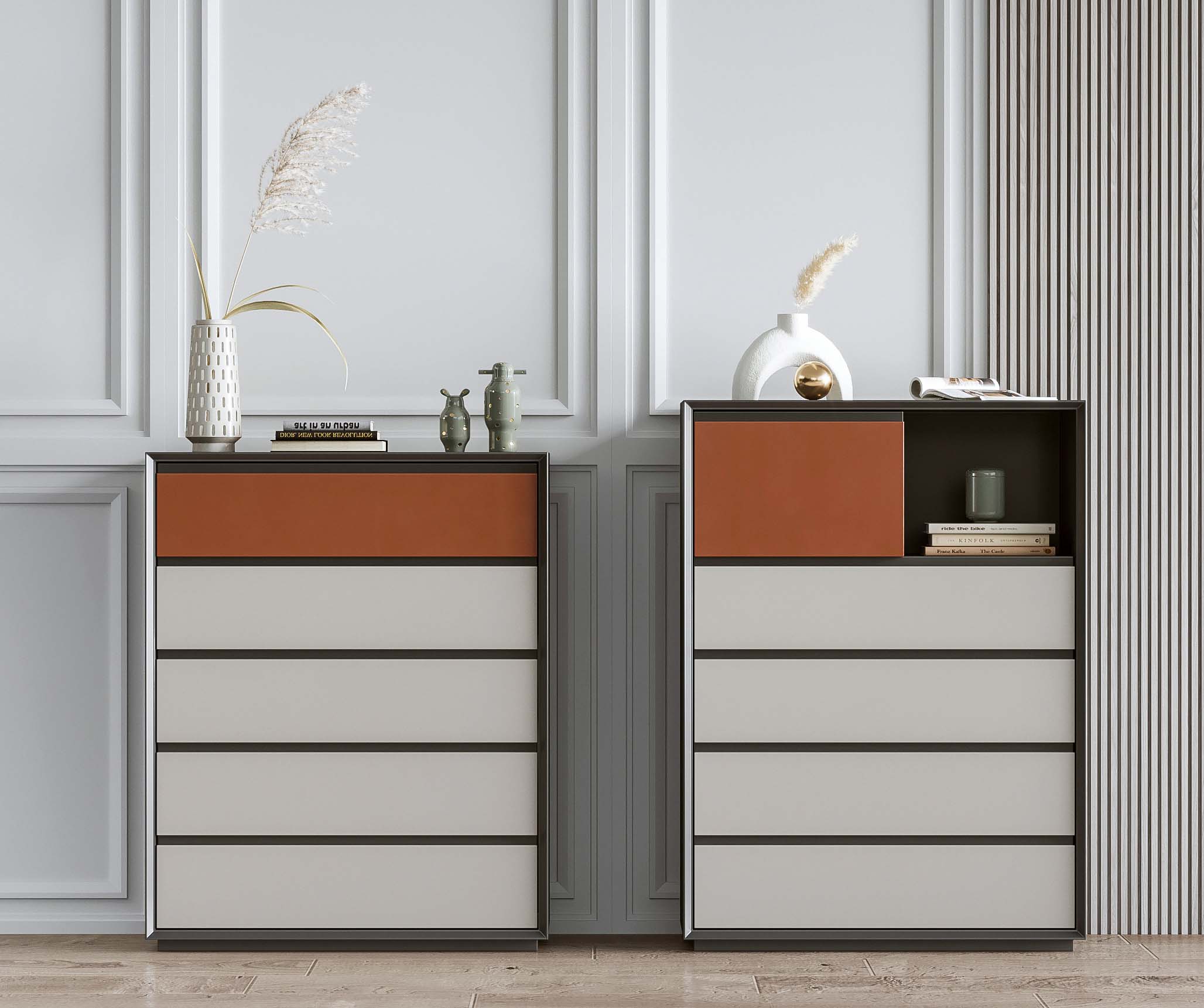 Modern Luxury Customized Stainless Steel Metal Sideboard Cabinet With Storage