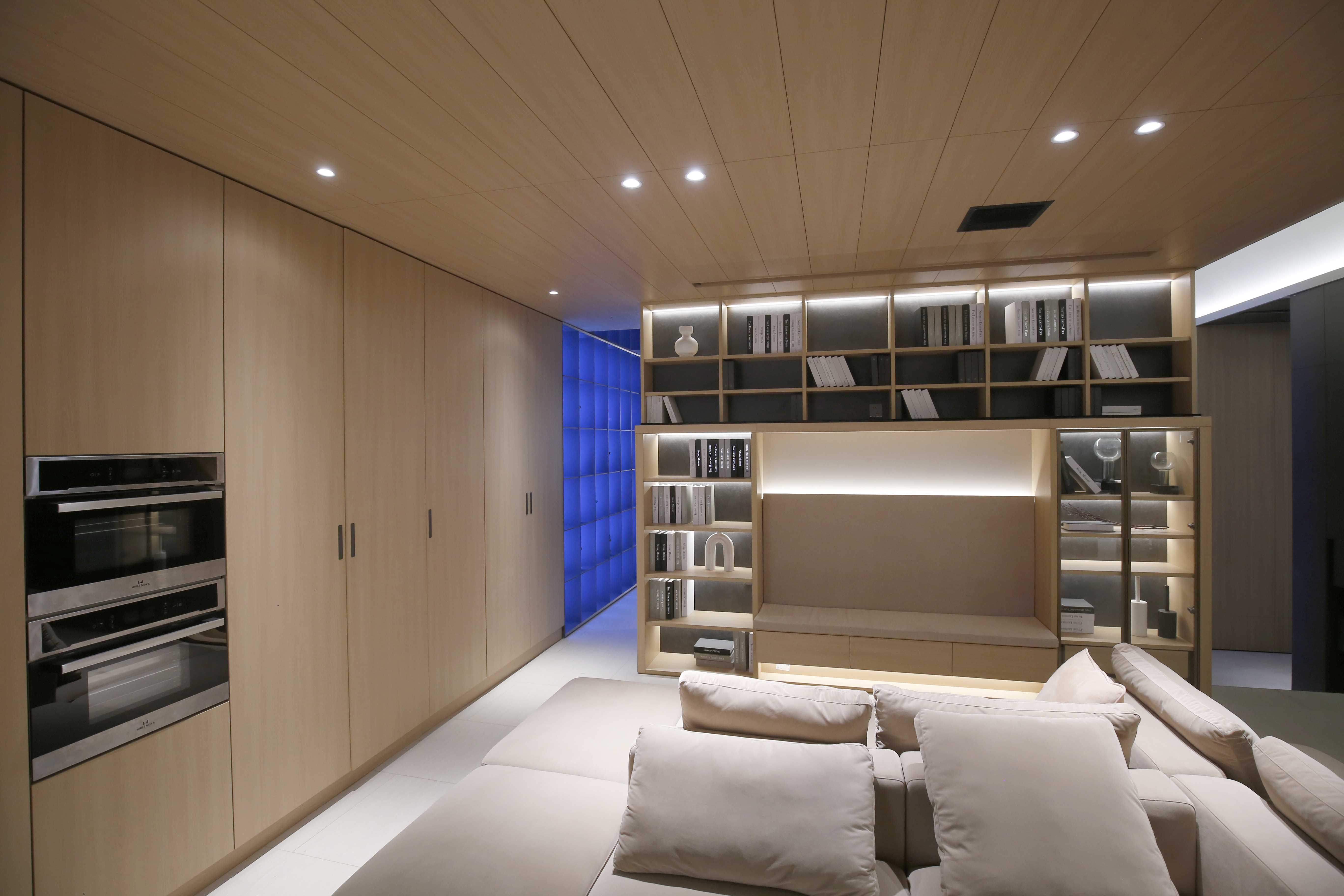 Villa/Apartment Custom Modern Minimalist Plywood Luxury TV Stand with Panel Design-OEM Manufacturing &amp; Design Service