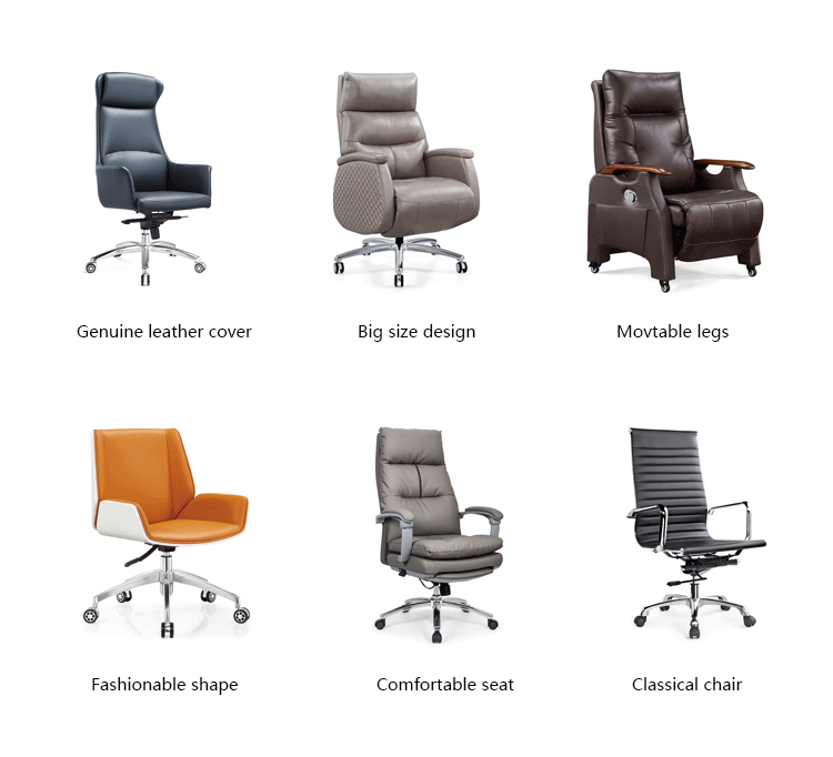 Luxury Adjustable Super Comfort Plush Brown Leather Swivel Executive Office Desk Chair Traditional Design Style