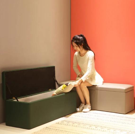 Sofa Shoe Bench Rectangular Household Storage Artifact Chair Can Sit Multifunctional Folding Storage Bench