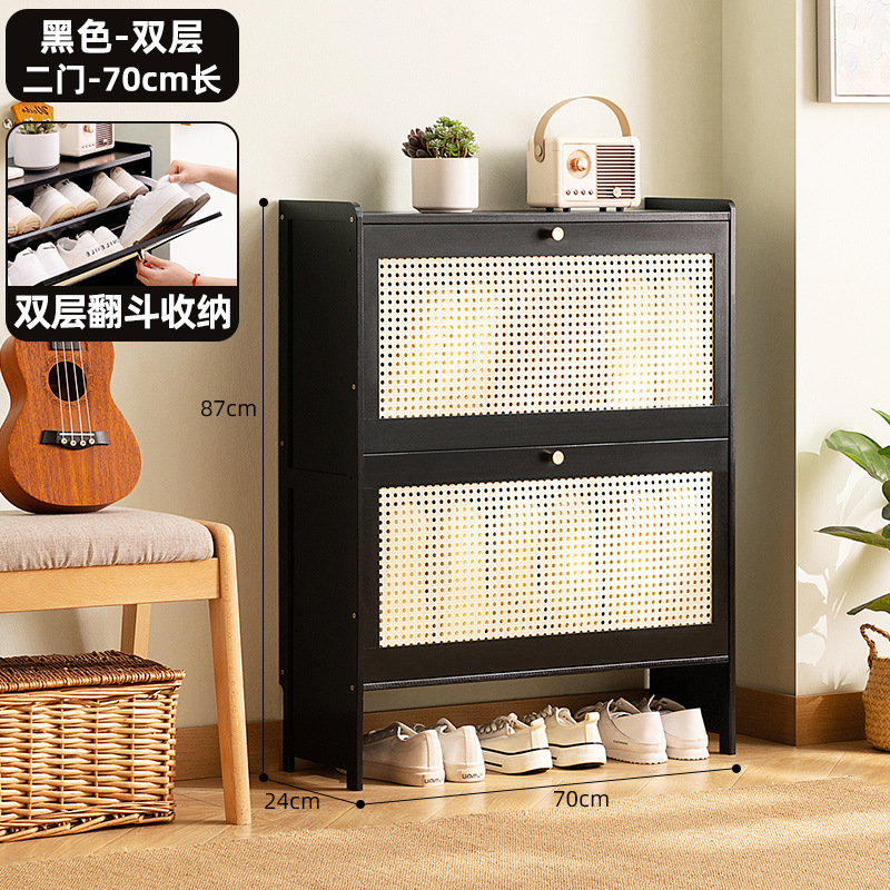 Ultra-thin Bamboo Shoe Cabinet Home Entryway Storage Multi-Layer Shoe Rack for Small Apartments Disassembly Cream Style Luxury