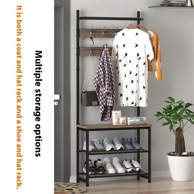 Assembled Metal Folding Coat Shoe Rack Multi Layer Coat Shoe Storage Rack Heavy Duty Multi Function Coat Rack