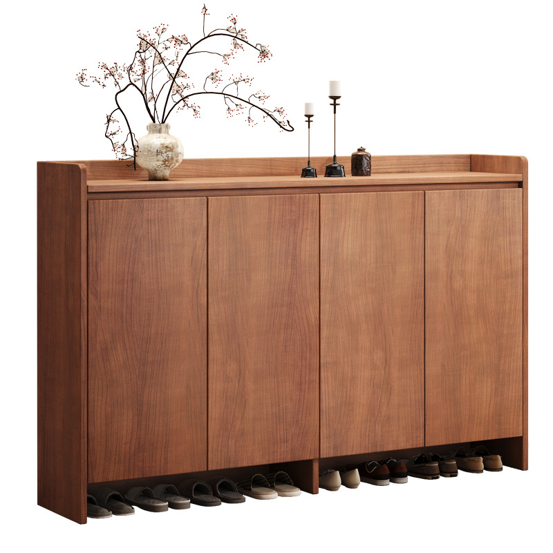 E0-grade Eco-friendly Plywood 4door Standalone Shoe Cabinet