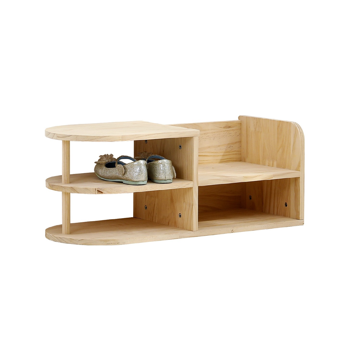 Wholesale Children's Wooden Shoe Bench Organizer Minimalist Kids Entryway Storage Bench for Daycare
