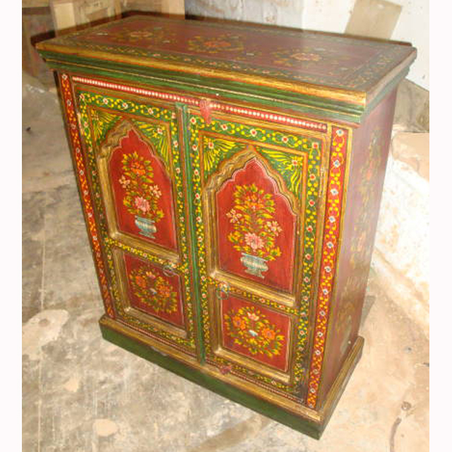Antique Wooden Sideboard Cabinet Solid Wood Hand Painted Modern Design for Home Storage for Hotel or Apartment Living Room