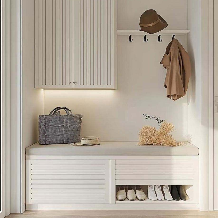 Senger Customizable Wooden Entryway Cabinet With Mirror-modern Durable Coat Rack Shoe Bench &amp; Shelf Easy Assembly For Hotel Use