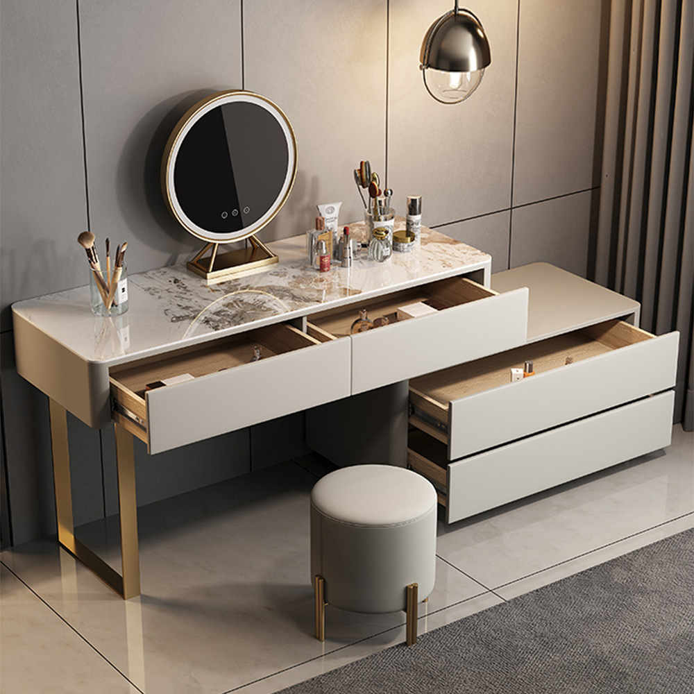 Nordic Minimalist Storage Cabinet Integrated Dressing Table High-end Bedroom Multi-functional Vanity Table With Led Light