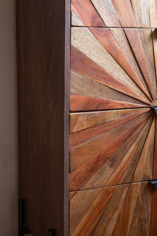 Luxury Solid Wood Sideboard Cabinet with Contemporary Design and Multi-Purpose Storage for Modern Homes