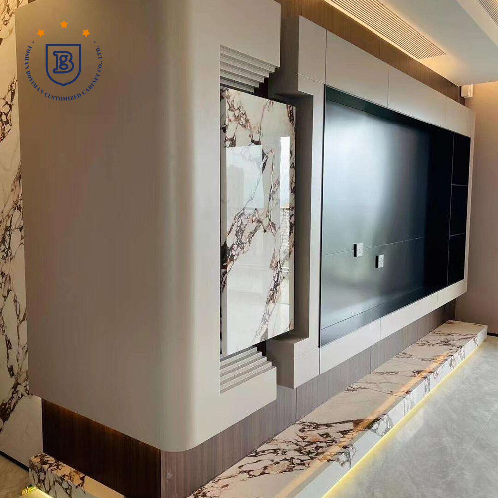 Factory Custom Living Room Furniture TV Wall TV Cabinet Modern Simple Style Embedded In The Wall Cabinet