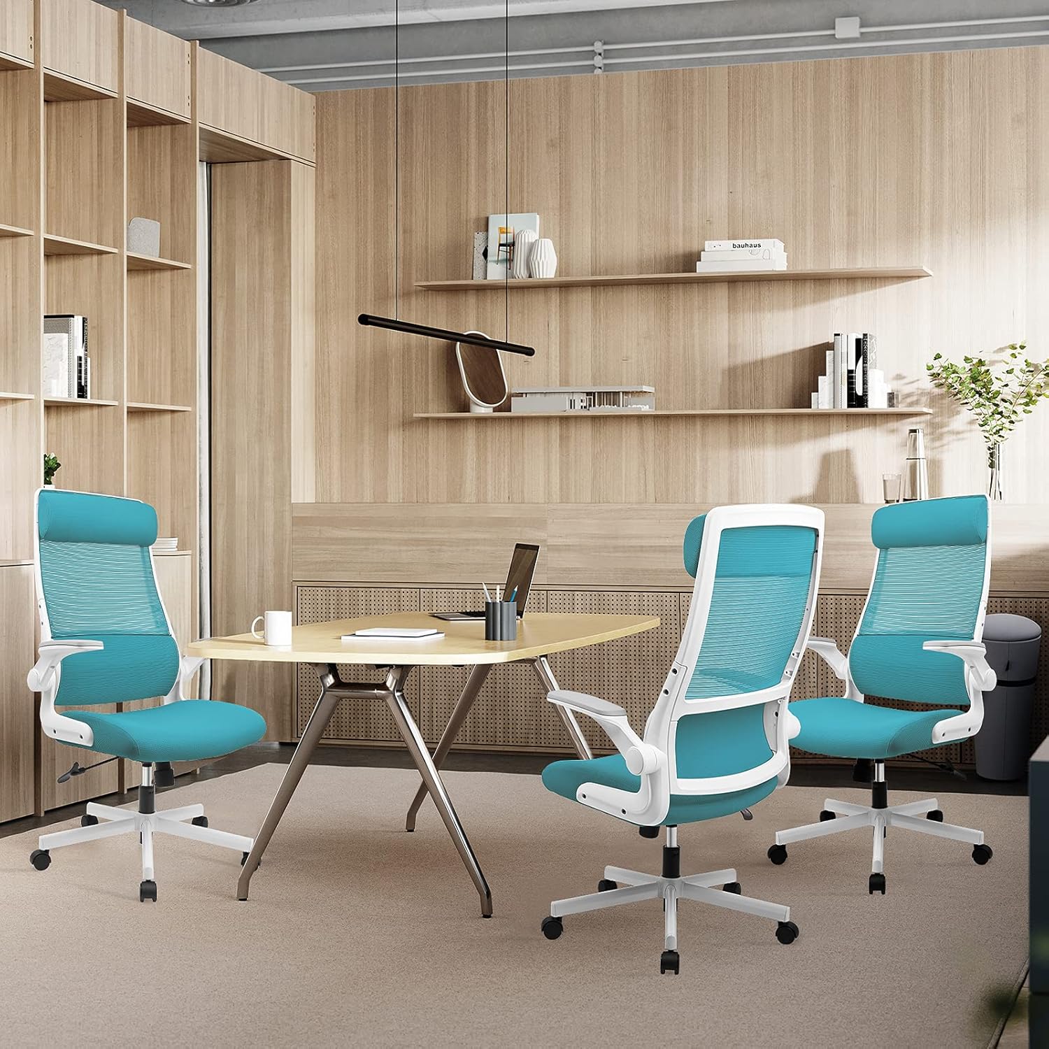 New Style Blue Comfy Desk Chair with Adjustable Lumbar Support, High Back Mesh Ergonomic Computer Chair Executive Chair
