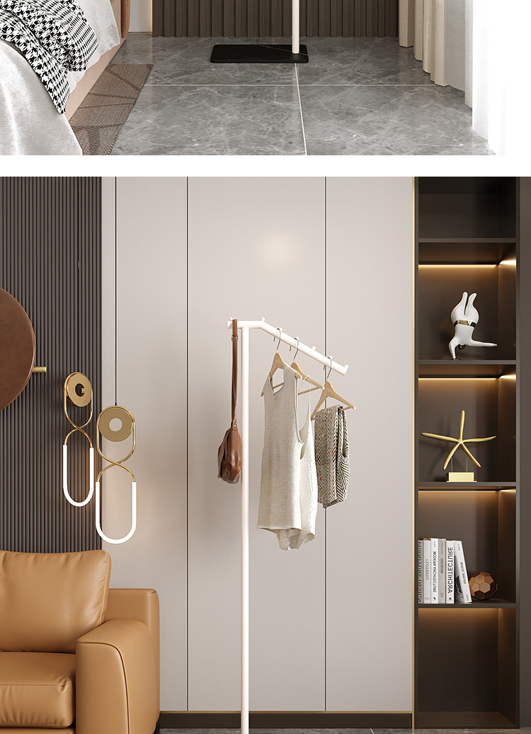 Minimalist modern floor-standing home coat rack 14