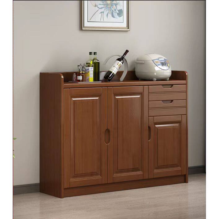Solid Wood Durable Eco-Friendly Oak Sideboard Cabinet with Panel Design for Modern Luxury Living Room &amp; Dining Home Storage