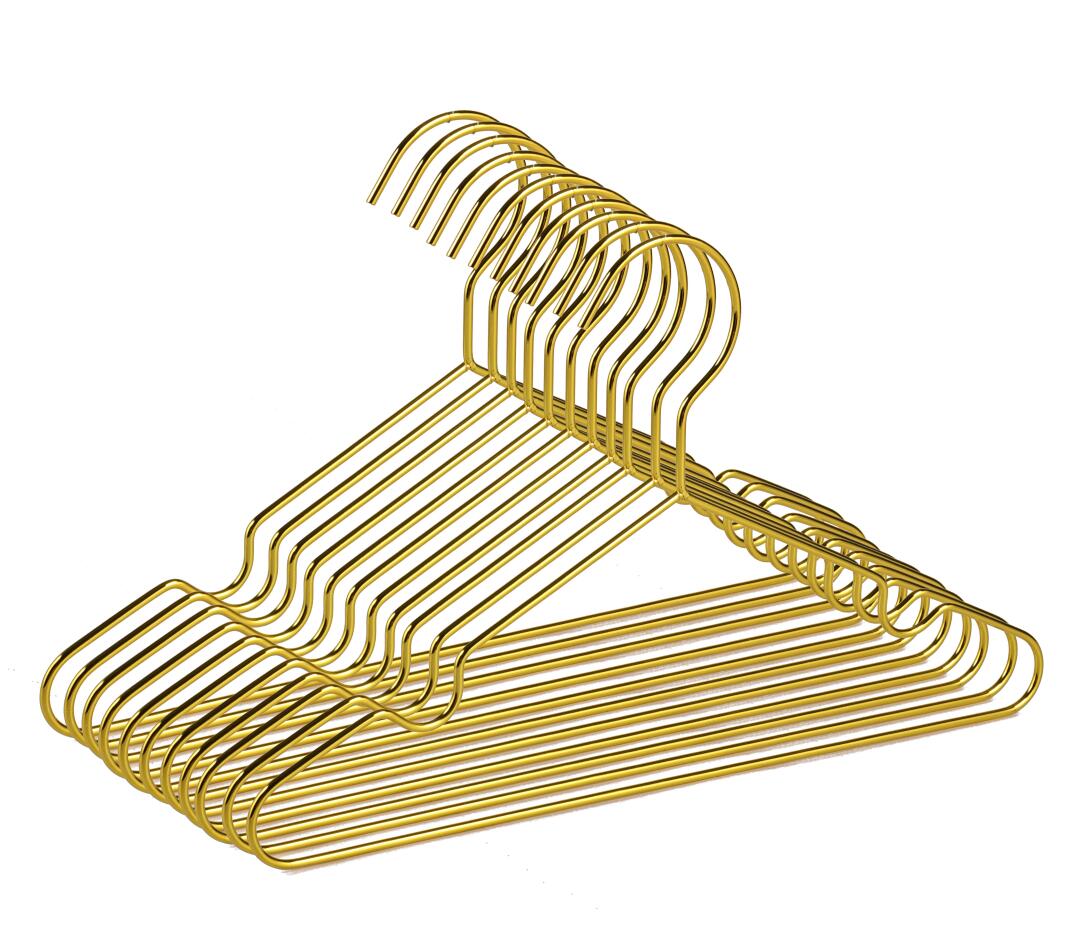 Gold Antique Brass Metal Clothing Garment Coat Pant Gold Metal Coat Hangers For Clothes