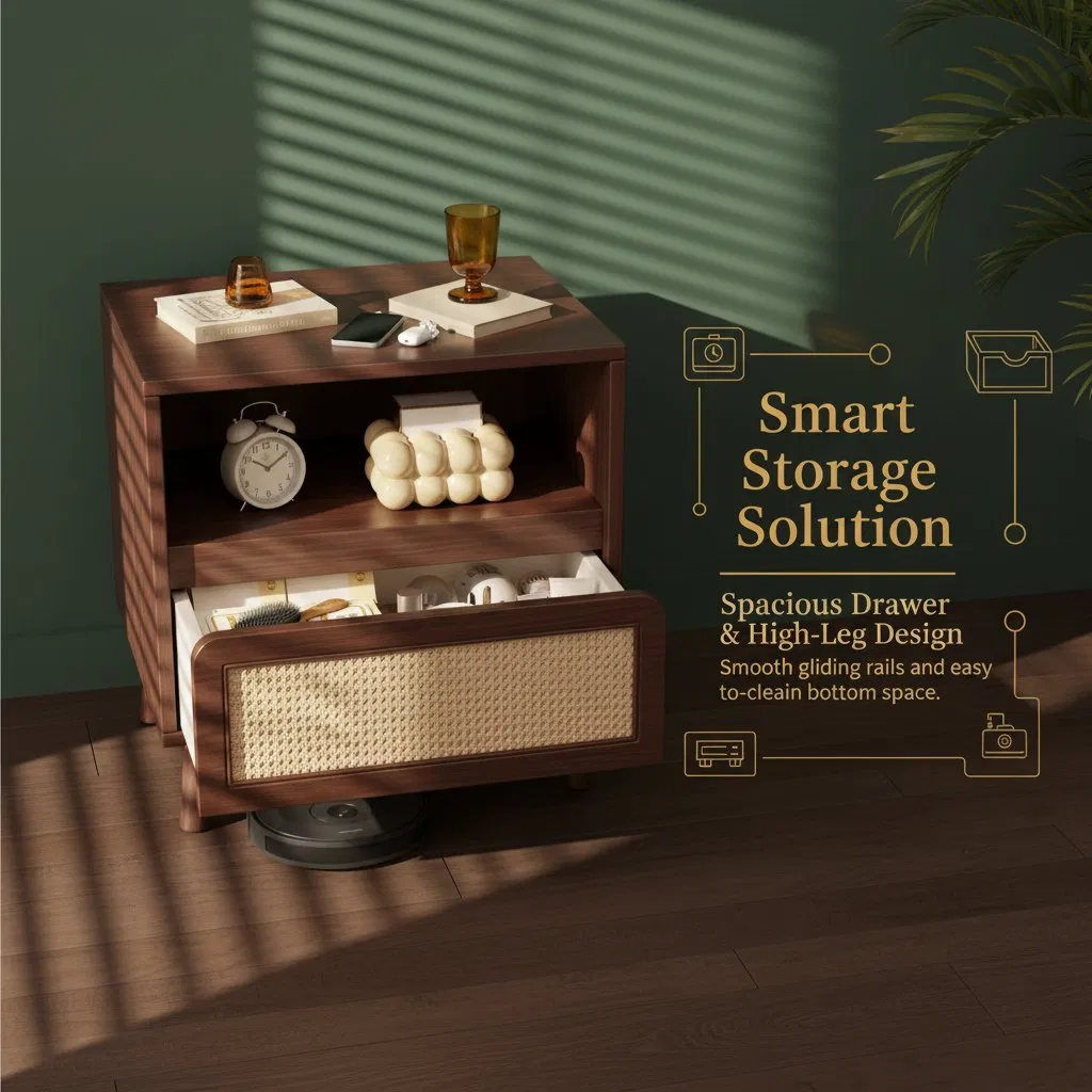 Reliable Wooden Bedside Table, Freestanding Bedroom Cabinet Furniture Nightstand Bedside Table