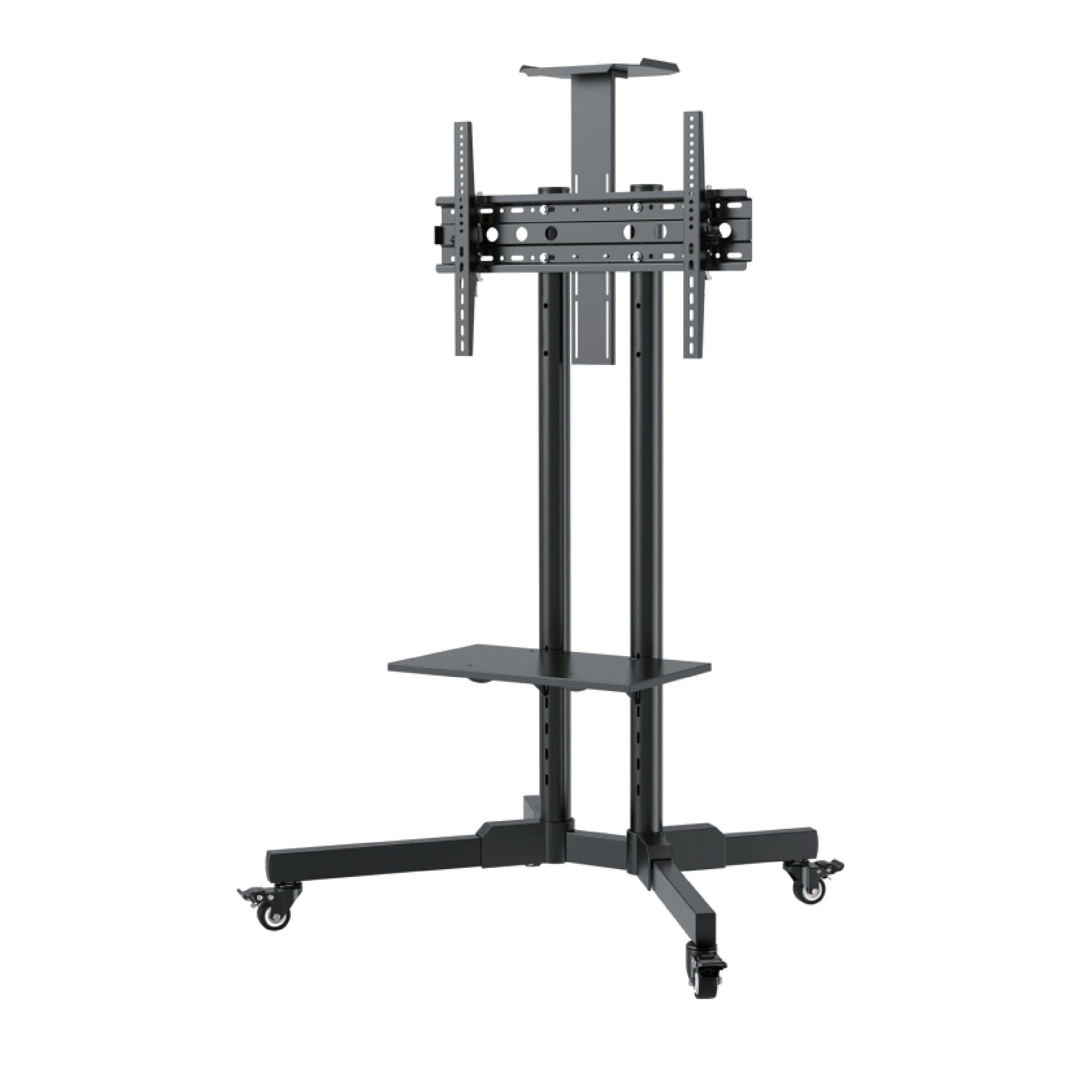 New Design Portable Height Adjustable Tv Stand Mobile Tv Mount Cart For 32 To 75 Inches
