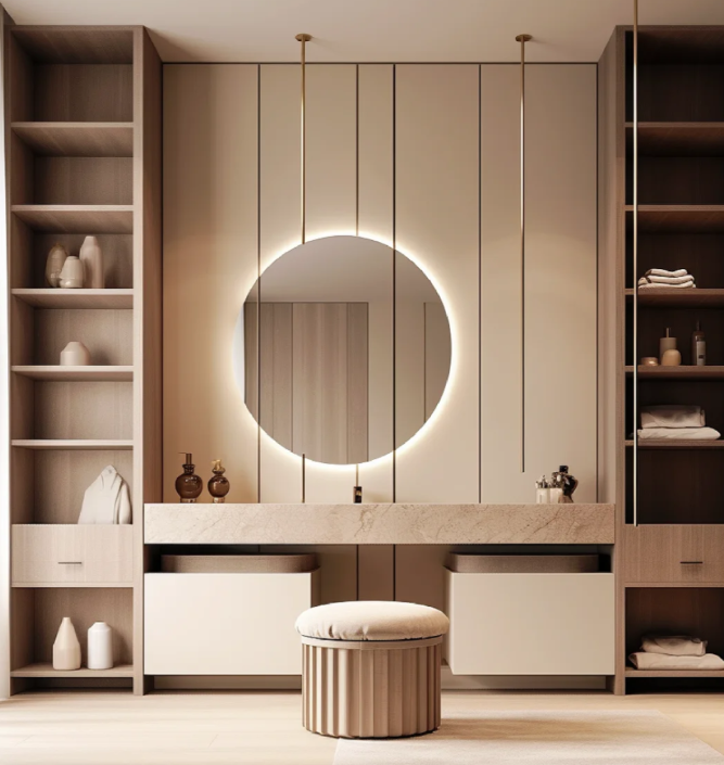 Modern Luxury Wood Bedroom Furniture Dressing Table with Makeup Feature for Hotels and Apartments Bedchamber