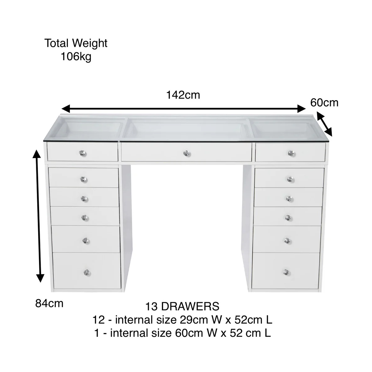 Villa Interior With LED Mirror Dressing Table With Drawers for Luxury Bedroom Makeup Table Vanity Table
