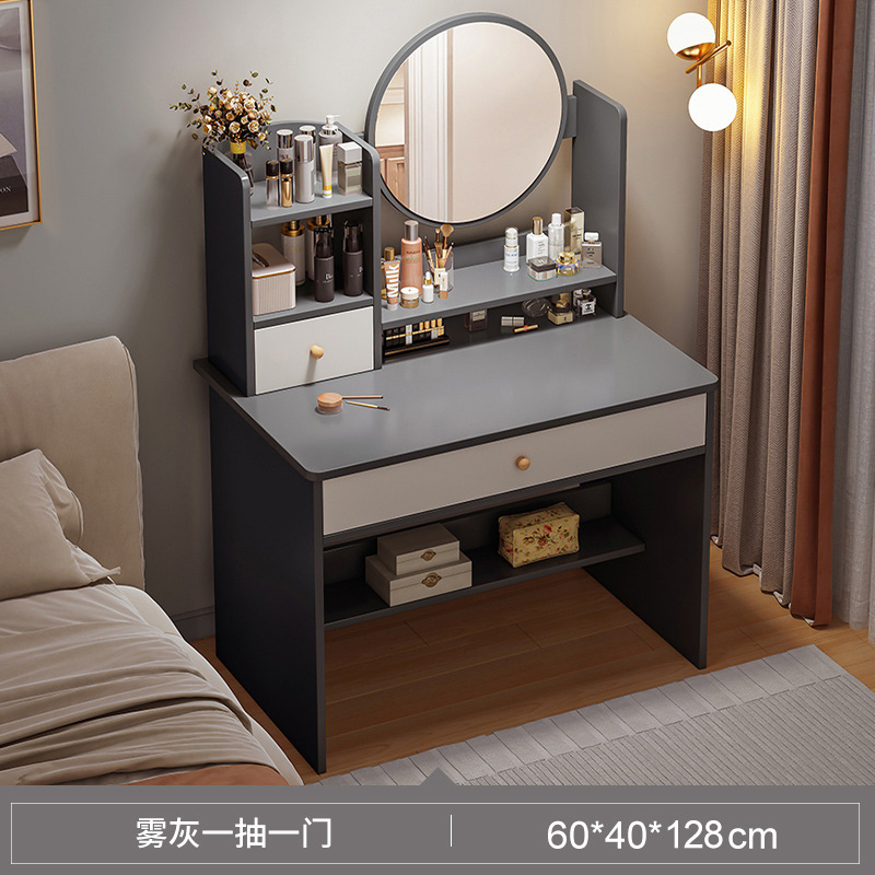Mdf Drawer Makeup Vanity Wooden Vanity Modern White Dressing Table With Led Mirror
