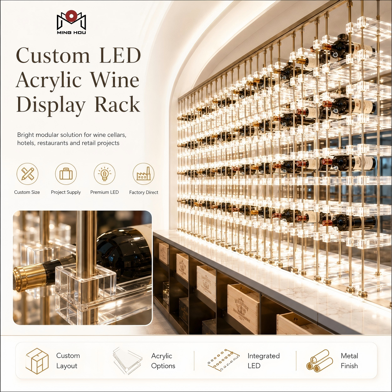Acrylic Wine Rack Display