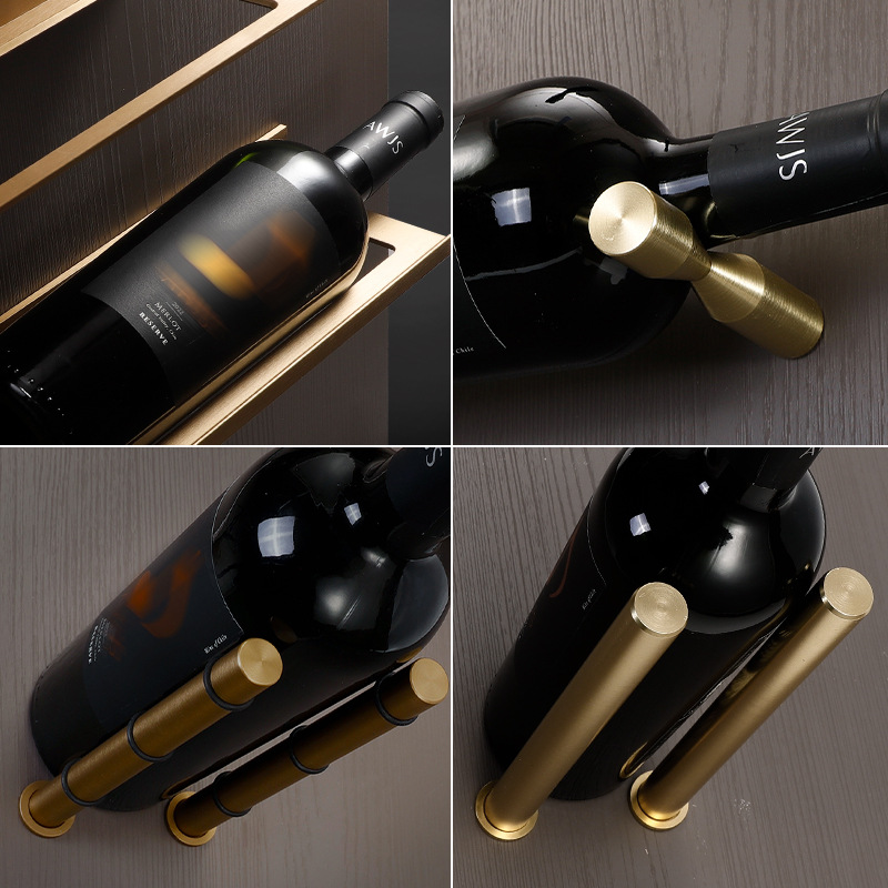 Wall-mounted Aluminum Alloy Home Wine Bottle Storage Rack Modern Creative Shelf for Living Room Bar Home Furniture
