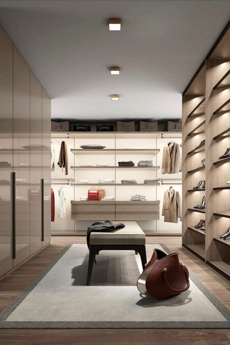 Customized Durable Eco-Friendly Wardrobes Bedroom Furniture Sets Dressing Table Modern Design Glass Door Walk-In Closet Space