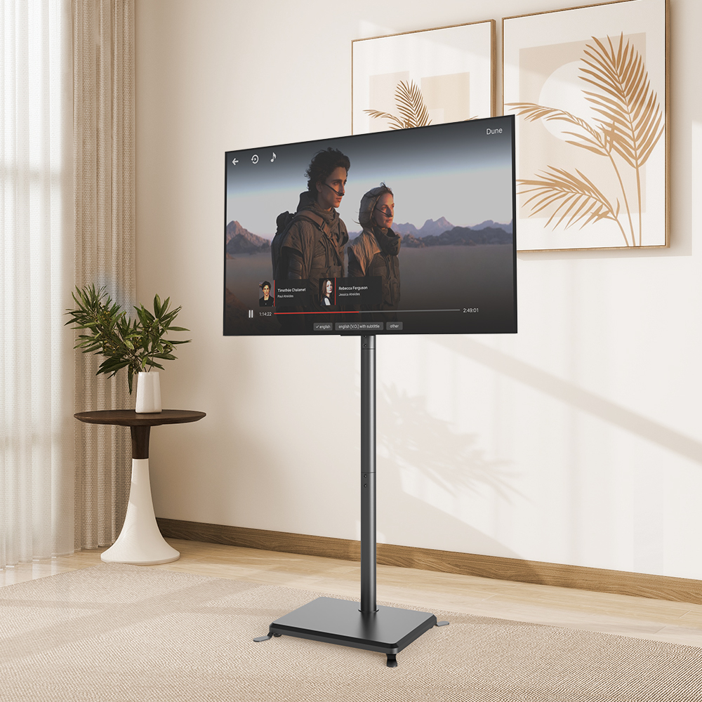 Khcoohoo Alloy Steel Floor TV Stand Swivel Mount 32-45" TVs Adjustable Height 40kg Load Capacity VESA 100-400mm Home Office Use