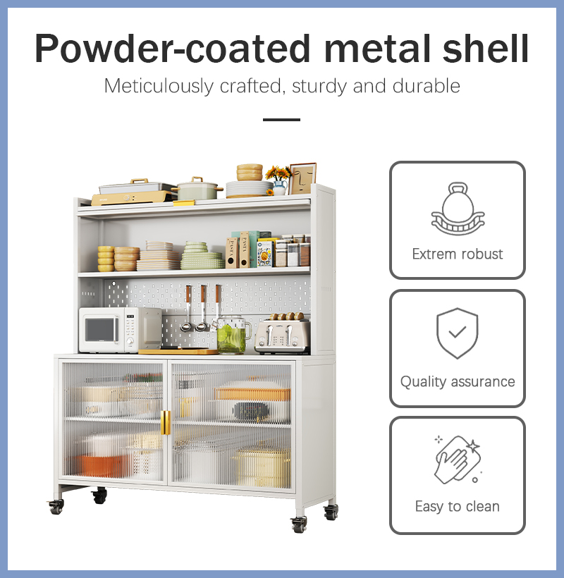 Metal Kitchen Cabinet Steel Home Modern Sideboard Storage Furniture Eco-Friendly Durable Cabinet for Kitchen and Living Room
