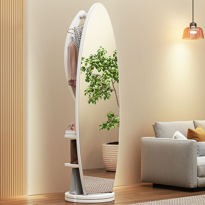 Solid Wood Coat Rack with Mirror, Modern Freestanding Design, Suitable for Living Rooms, Apartments, Bedrooms, and Hotels