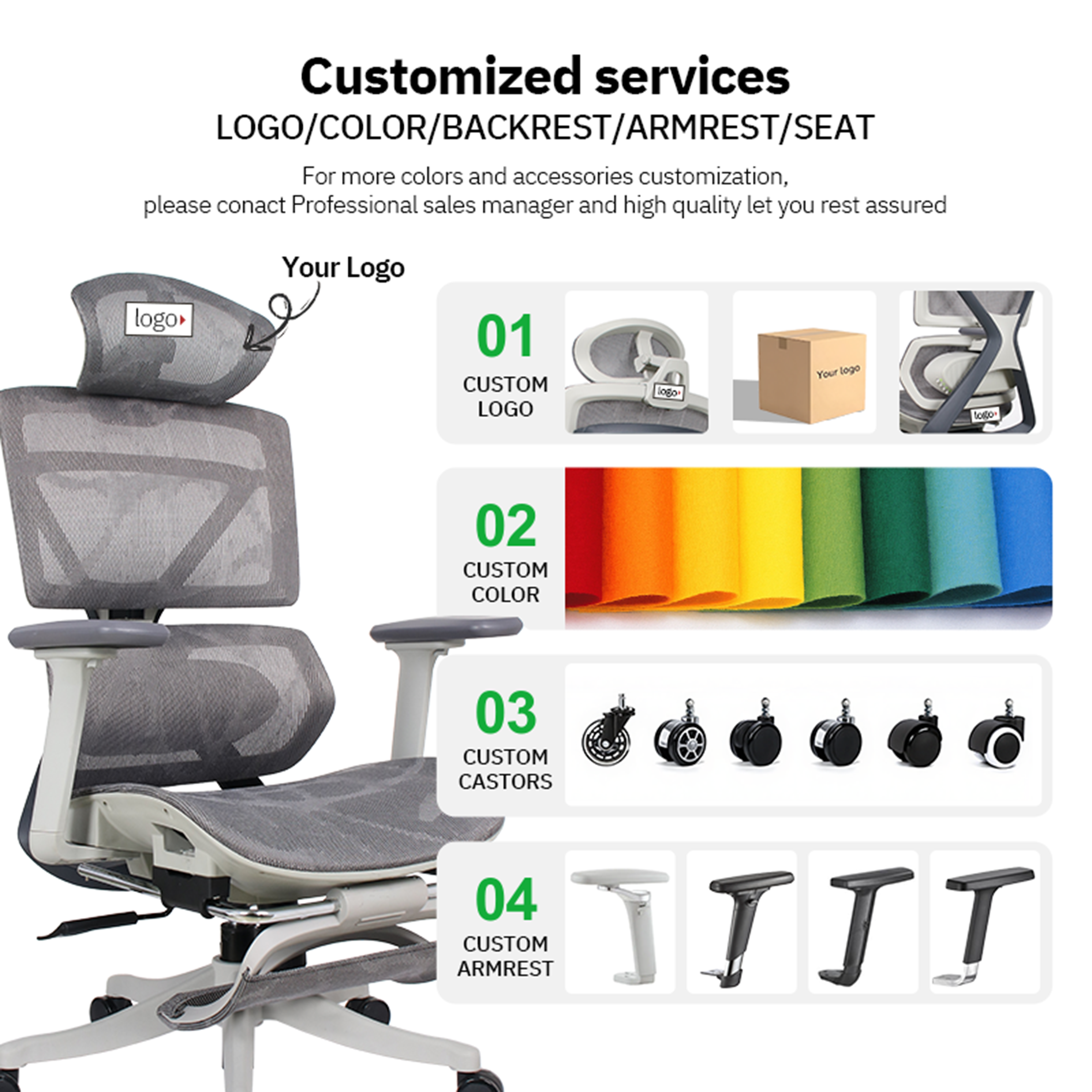 Wholesale Ergonomic Massage Office Chair With Footrest Sillas De Escritorio High Back Executive Desk Chair Sedia Da Ufficio