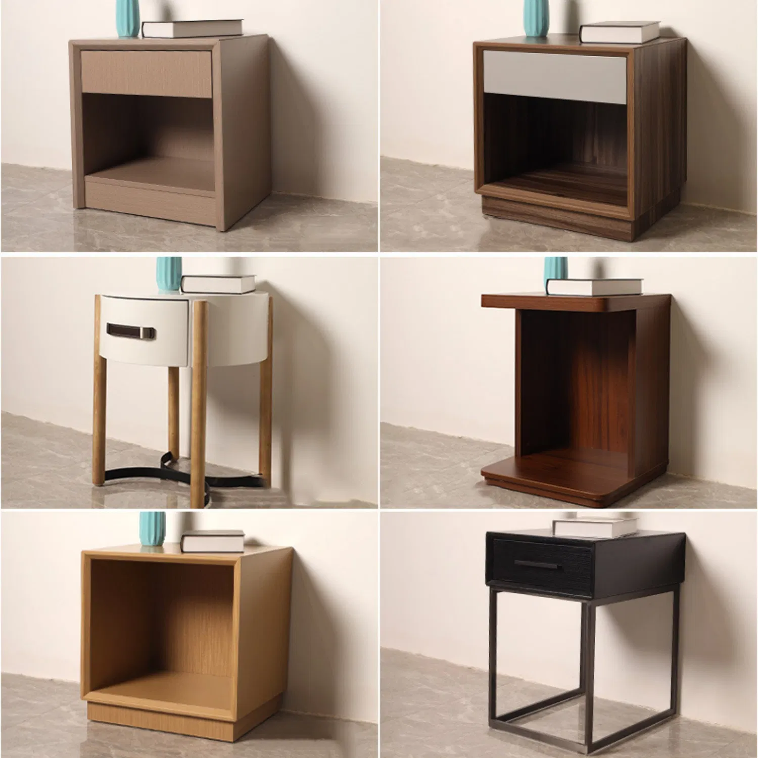 Bilido Casa Wholesale Price Modern Leisure Hotel Bedroom Wooden Foshan Interior Furniture Elegant Nightstand with Curved Edges Cabinet Locker Bedside Table