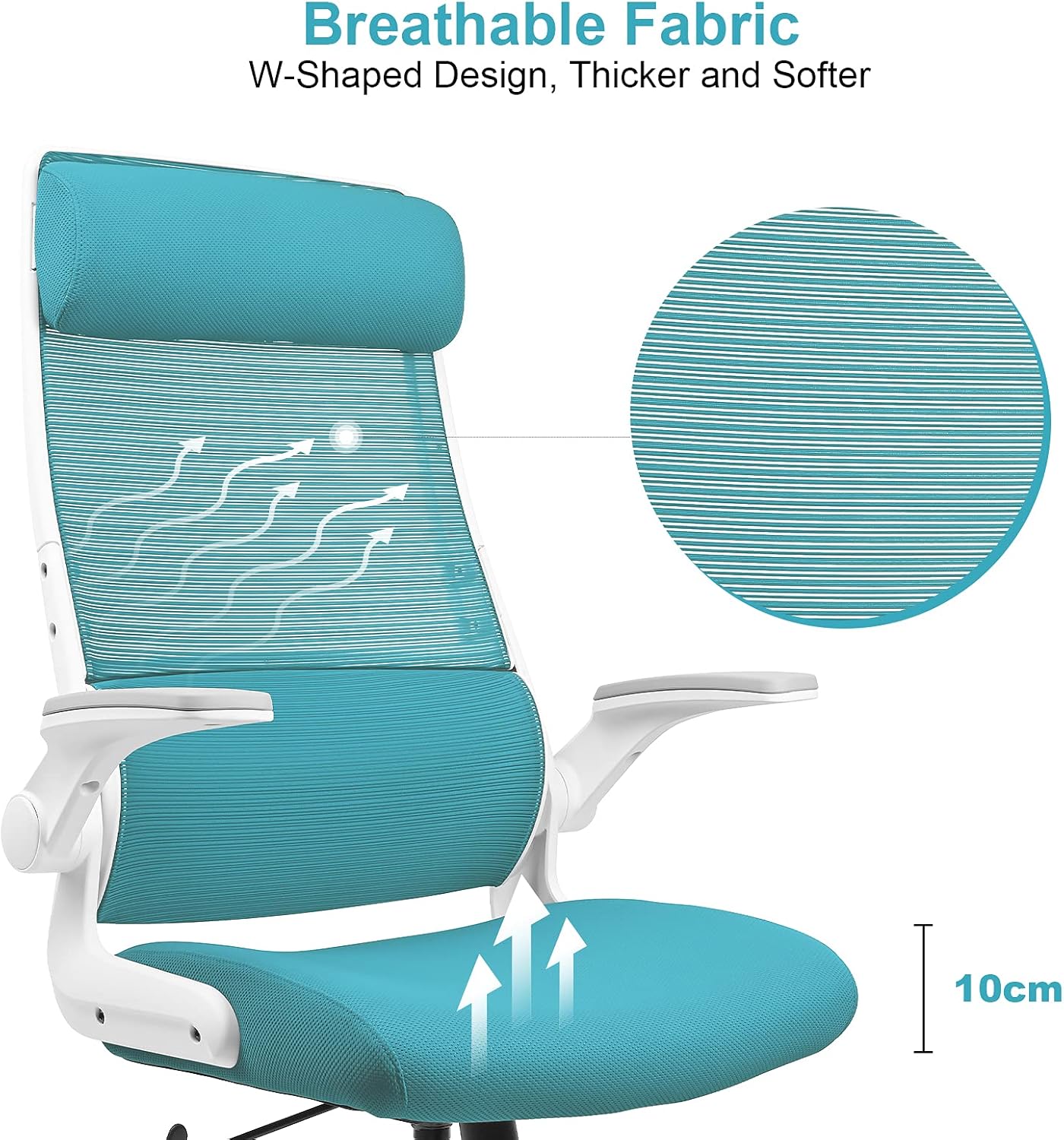 New Style Blue Comfy Desk Chair with Adjustable Lumbar Support, High Back Mesh Ergonomic Computer Chair Executive Chair