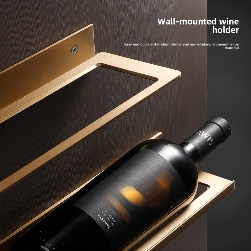Wall-mounted Aluminum Alloy Home Wine Bottle Storage Rack Modern Creative Shelf for Living Room Bar Home Furniture