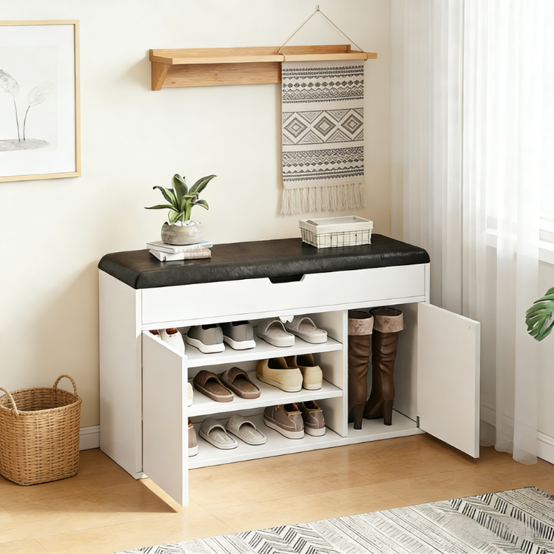 Modern Minimalist Home Entryway Shoe Bench Multi-functional Storage Stool for Home Use