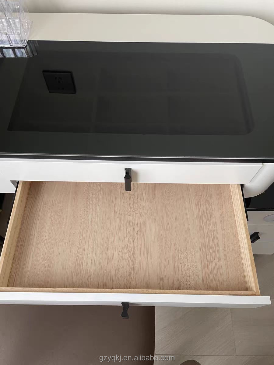 Luxury High-End Modern Simple Bedroom Dressing Table Nordic Model Expandable Storage Cabinet Light Makeup Vanities Wood Bathroom